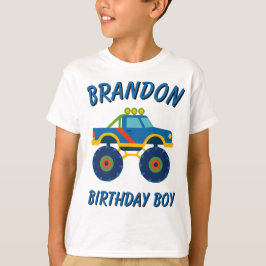 モンスタートラックの誕生日パーティーグッズ 誕生日ボーイ Tシャツ