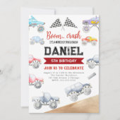 モンスタートラックの誕生日パーティー招待状 すべての年齢 招待状 (正面)