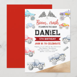 モンスタートラックの誕生日パーティー招待状 すべての年齢 招待状