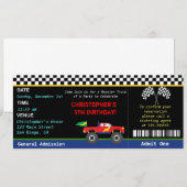 モンスタートラックの誕生日パーティー招待状 招待状 (正面/裏面)