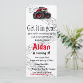 モンスタートラックの誕生日パーティー招待状 招待状 (スタンド正面)