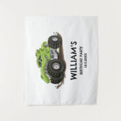 モンスタートラックの誕生日パーティー シンプルな少年の誕生日 タペストリー (正面)