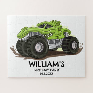 モンスタートラックの誕生日パーティー ミニマルボーイズの誕生日 ジグソーパズル