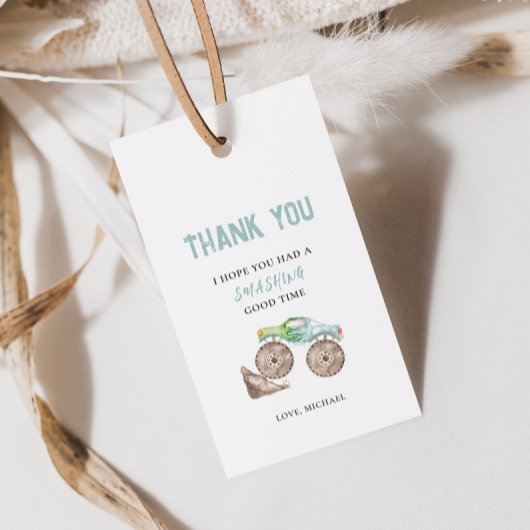 モンスタートラックの誕生日プレゼントタグ ギフトタグ