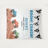 モンスタートラックの誕生日写真用背景 タペストリー (正面(横))