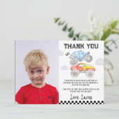 モンスタートラックの誕生日写真　ありがとうカード サンキューカード (スタンド正面)