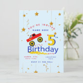 モンスタートラックの誕生日招待状のパーソナライズ 招待状 (スタンド正面)