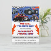 モンスタートラックの誕生日招待状写真Bash 招待状 (スタンド正面)