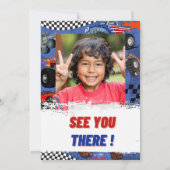 モンスタートラックの誕生日招待状写真Bash 招待状 (裏面)