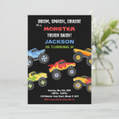 モンスタートラックの誕生日招待状 トラック 招待状 (スタンド正面)