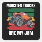 モンスタートラックは私のジャムの大きな車輪である スクエアシール (正面)