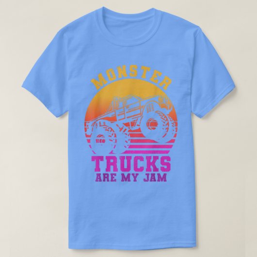 モンスタートラックは私のジャムシャツのモンスタートラック愛好家 Tシャツ (デザイン正面)