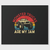 モンスタートラックは私のジャムヴィンテージレトロモンスタートル ラッピングペーパー (フラット)