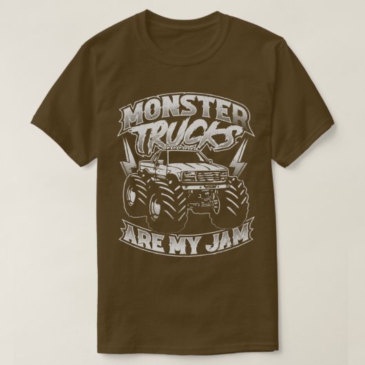 モンスタートラックは私のジャム、ヴィンテージモンスタートラックF Tシャツ (デザイン正面)