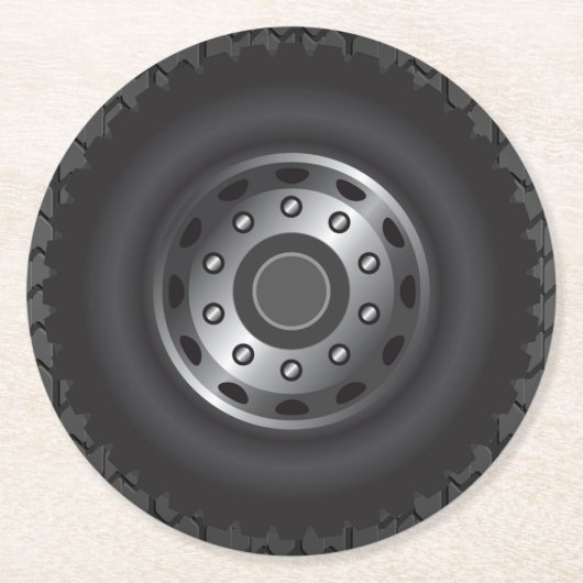 モンスタートラックは#1を疲れさせます ラウンドペーパーコースター (正面)