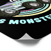 モンスタートラックやユニコーンが大好きな女の子 ポスター (角)