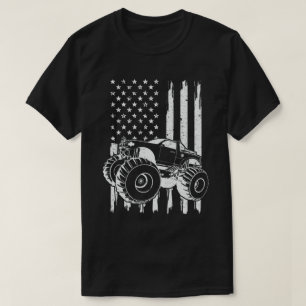 モンスタートラックアメリカ国旗7月4日 Tシャツ