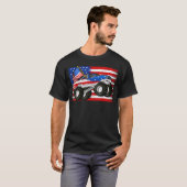 モンスタートラックアメリカ国旗7月4日 Tシャツ (正面フル)