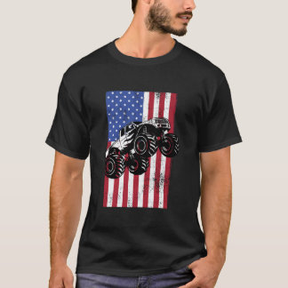 モンスタートラックアメリカ国旗Racing USA Patriotic A Tシャツ