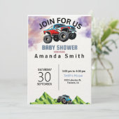 モンスタートラックウォーターカラーベビーシャワー招待状 招待状 (スタンド正面)