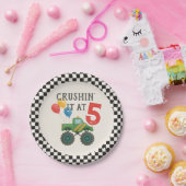 モンスタートラックウォーターカラー子供の誕生日パーティー ペーパープレート (パーティー)