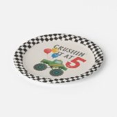 モンスタートラックウォーターカラー子供の誕生日パーティー ペーパープレート (アングル)