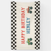 モンスタートラックウォーターカラー子供の誕生日パーティー 横断幕 (縦)