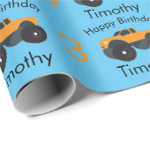 モンスタートラックオレンジブルーボーイズネーム&エイジ ラッピングペーパー (ロールコーナー)