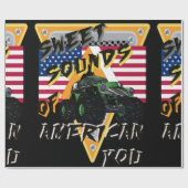 モンスタートラックオールアメリカンデザイン ラッピングペーパー (フラット)