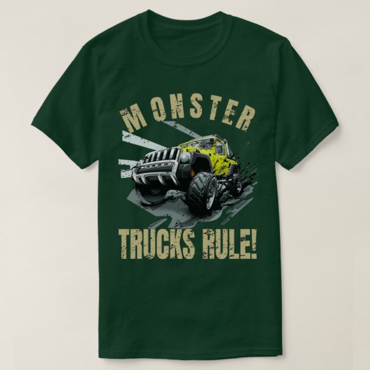 モンスタートラックカッコいいーのルール墓掘り大車輪 Tシャツ (デザイン正面)
