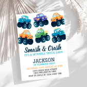 モンスタートラックカラフルカーボーイズ誕生日 招待状
