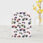 モンスタートラックカラフルレーシングキッズパターン カード (黄色い花)