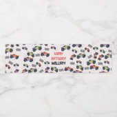 モンスタートラックカラフルレース子供の誕生日パーティー ペットボトルラベル (シングルラベル)