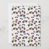 モンスタートラックカラフルレース子供の誕生日パーティー 招待状 (裏面)