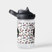 モンスタートラックカラフルーレーシングキッズ名前をカスタムする ウォーターボトル (右面)