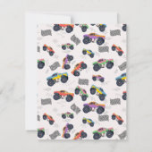 モンスタートラックカラフルーレーシングキッズ名前をカスタムする サンキューカード (裏面)