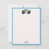 モンスタートラックカラフルーレーシングキッズ名前をカスタムする ノートカード (正面)