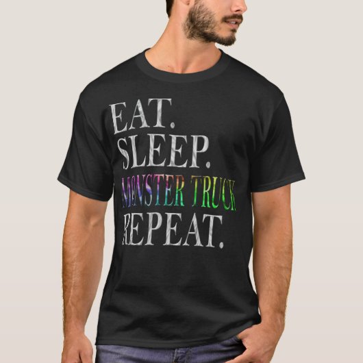 モンスタートラックカラフル色 Tシャツ (正面)
