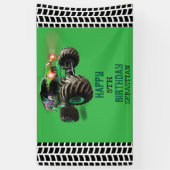 モンスタートラックキッズバースデーパーティーの少年 横断幕 (縦)