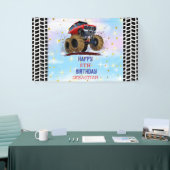 モンスタートラックキッズバースデーパーティーの少年 横断幕 (トレードショー)