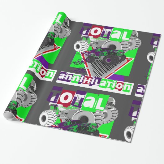 モンスタートラックキッズ懸命コアクール ラッピングペーパー (アンロールド)