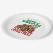 モンスタートラッククリスマスサンタクロース少年たち幼児 ペーパープレート (アングル)