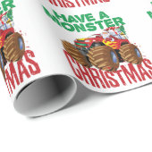 モンスタートラッククリスマスサンタクロース少年たち幼児 ラッピングペーパー (ロールコーナー)