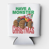 モンスタートラッククリスマスサンタクロース少年たち幼児 缶クーラー (正面)