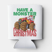 モンスタートラッククリスマスサンタクロース少年たち幼児 缶クーラー (裏面)