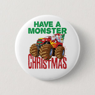 モンスタートラッククリスマスサンタクロース少年たち幼児 缶バッジ