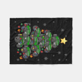 モンスタートラッククリスマスツリークリスマスボーイズ幼児キッド フリースブランケット (正面(横))