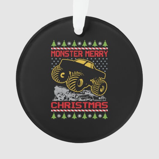 モンスタートラッククリスマス オーナメント (正面)