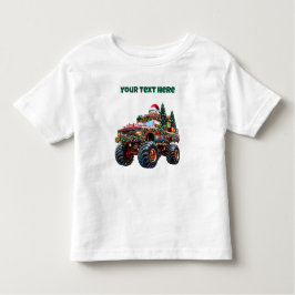 モンスタートラッククリスマス – 編集可能な幼児ジャージー トドラーTシャツ