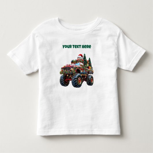 モンスタートラッククリスマス – 編集可能な幼児ジャージー トドラーTシャツ (正面)